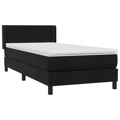 Boxspring met matras fluweel zwart 90x210 cm