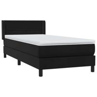 Boxspring met matras fluweel zwart 90x210 cm - thumbnail