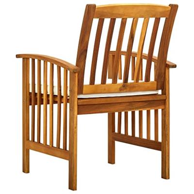 Tuinstoelen 2 st met kussens massief acaciahout