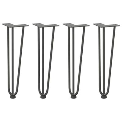 Haarspeld tafelpoten 4 st 42 cm massief staal antracietkleurig