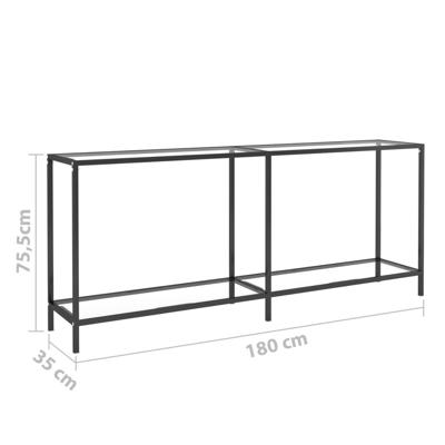 Wandtafel 180x35x75,5 cm gehard glas transparant