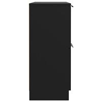 Dressoir 60x30x70 cm bewerkt hout zwart - thumbnail