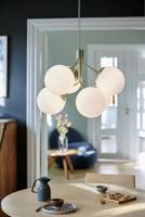 Hanglamp glazen bollen Kroonluchter goud Nordlux &apos;Ivona&apos; E27 opaal glas 62 cm - thumbnail