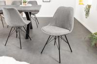Design stoel SCANDINAVIA MEESTERSTUK grijs koord zwart metalen frame - 43696 - thumbnail