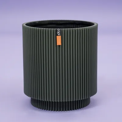 Capi Bloempot Cilinder Groove Groen Ø23cm