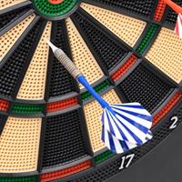 Dartbord elektrisch met darts polypropeen zwart - thumbnail