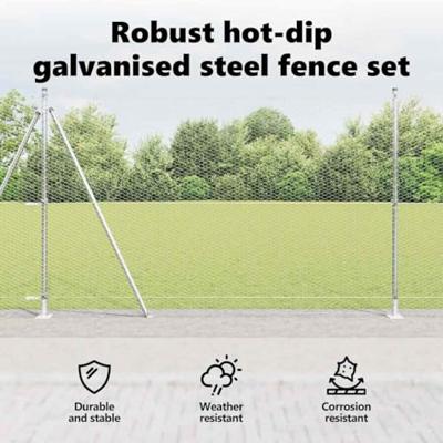 VidaXL Afrasteringspaal zilver 10 x 1,4 m (25 mm gaas) staal