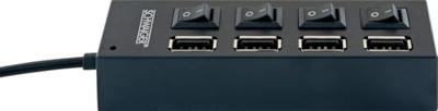 Schwaiger UH4013 USB 2.0-hub 4 poorten Zwart