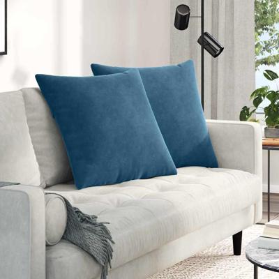Sofa Kussens 2 pcs Blauw 60 x 60 cm Katoen Stof Sofa Kussens 2 pcs Blauw 60 x 60 cm Katoen Stof