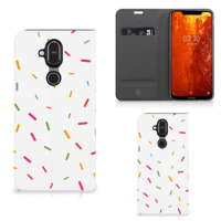 Nokia 8.1 Flip Style Cover Donut Roze - thumbnail