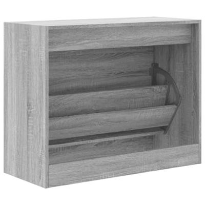 VidaXL Schoenenkast 80x34x63 cm bewerkt hout grijs sonoma eikenkleurig