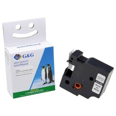 G&G D1 Labeltape Kunststof Tapekleur: Wit Tekstkleur: Zwart 19 mm 7 m