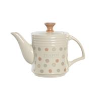 Theepot DKD Home Decor Beige Keramiek 1 L - thumbnail