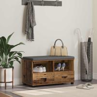 Halbank Oudhout 80 x 38 x 46 cm Spaanplaat en Bekledingsstof - thumbnail