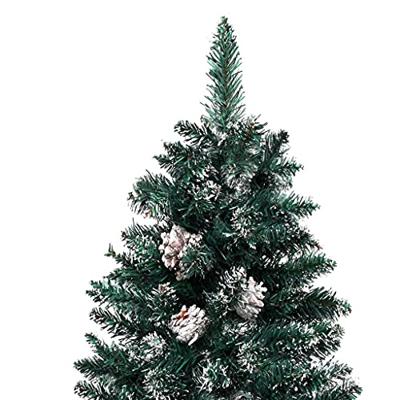 VidaXL Kerstboom met echt hout en sneeuw smal 210 cm groen VidaXL Kerstboom met echt hout en sneeuw smal 210 cm groen