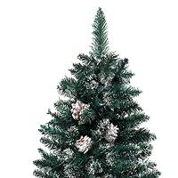 VidaXL Kerstboom met echt hout en sneeuw smal 210 cm groen - thumbnail