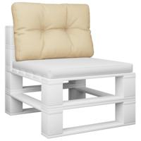 VidaXL Palletkussen 60x40x12 cm stof beige - thumbnail
