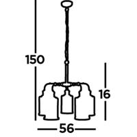 Searchlight 5-lichts hanglampPipes - 1265-5AB - thumbnail