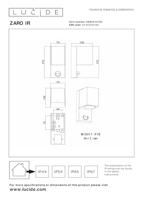 Lucide ZARO IR - Wandspot / Wandlamp Binnen/Buiten - 1xGU10 - IP65 - Beweging & dag/nacht sensor (uitschakelbaar) - Zwart - thumbnail
