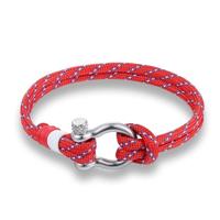 Marine stijl Sport Camping Parachute snoer Survival armband met RVS Shackle Buckle(Red) - thumbnail