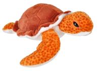 Wild Republic knuffel schildpad junior 38 cm pluche oranje/wit - thumbnail