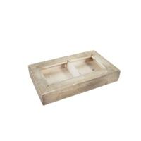 Schaal Polly Wood beige 21 cm | 24 stuks - thumbnail