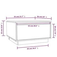 Salontafel 55x56x32 cm massief grenenhout grijs - thumbnail