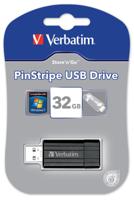 Verbatim Pin Stripe USB-stick 32 GB Zwart 49064 USB-A 2.0 - thumbnail