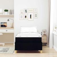 Boxspring bed Anders Zwart en Bruin en Wit 80 x 200 cm Stof - thumbnail