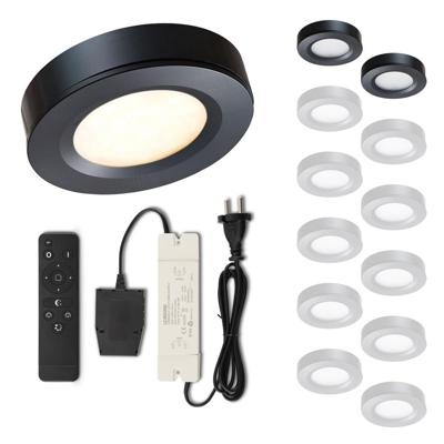Set LED-opbouwspot met afstandsbediening Adria zwart 3W dimbaar 1-12 stuks