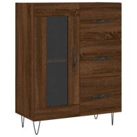 Dressoir 69,5x34x90 cm bewerkt hout bruineikenkleurig - thumbnail
