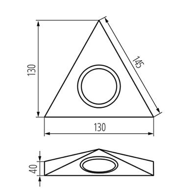 Onderbouwarmatuur Zepo - RVS - Driekhoek - G4 fitting