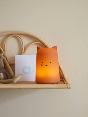 Nachtlamp Vos bruin midden uni met decor Nachtlamp Vos bruin midden uni met decor