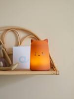 Nachtlamp Vos bruin midden uni met decor - thumbnail