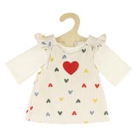 Heless Poppen ribfluwelen jurk hartjesconfetti, 35-45 cm - thumbnail