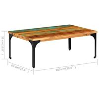 Salontafel 100x60x35 cm massief gerecycled hout - thumbnail