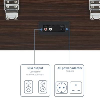 Crosley CR6236A-WA Jasper 3-Speed Bluetooth in/Out Vinyl Platenspeler Draaitafel met ingebouwde luidsprekers en afneembare poten, walnoot