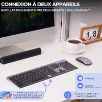 Draadloos toetsenbord en muisset - BLUESTORK - AZERTY - Metaal - Stil - Schaartoetsen - thumbnail