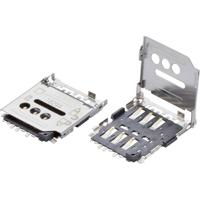 Molex 788000001 SIM-kaartsleuf Totaal aantal polen: 6 Rastermaat: 2.54 mm Inhoud: 1 stuk(s) Tape on Full reel - thumbnail