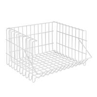 Metaltex bernina draadmand stapelbaar 34x27x20 cm wit - thumbnail