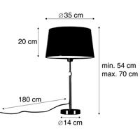 QAZQA Tafellamp staal met kap wit 35 cm verstelbaar - Parte - thumbnail