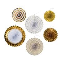 Waaiers goud - 6 stuks - thumbnail