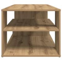 Salontafel 100x50x40 cm bewerkt hout artisanaal eikenkleurig - thumbnail