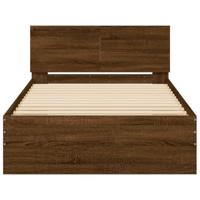 Bedframe met hoofdbord en LED bruineikenkleurig 100x200 cm - thumbnail