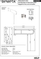 Handgreep U-Vorm Vouwbaar met Steun Sapho Handicap 60 cm Wit - thumbnail