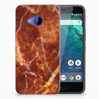 HTC U11 Life TPU Siliconen Hoesje Marmer Bruin - thumbnail