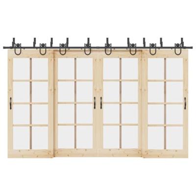 VidaXL Doos met onderdelen voor schuifdeur 366 cm staal zwart VidaXL Doos met onderdelen voor schuifdeur 366 cm staal zwart