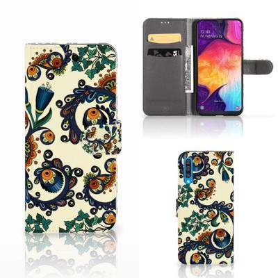 Wallet Case Samsung Galaxy A50 Barok Flower Wallet Case Samsung Galaxy A50 Barok Flower