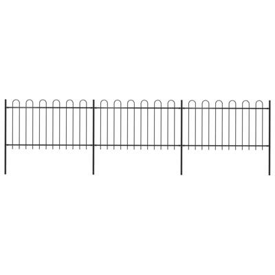 Tuinhek met ronde bovenkant 5,1x1 m staal zwart