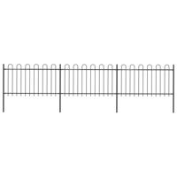 Tuinhek met ronde bovenkant 5,1x1 m staal zwart - thumbnail